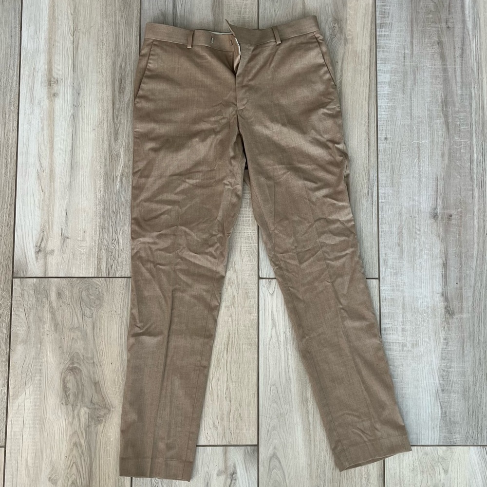 ASOS 34x34 unlined khaki color slim fit dress pants